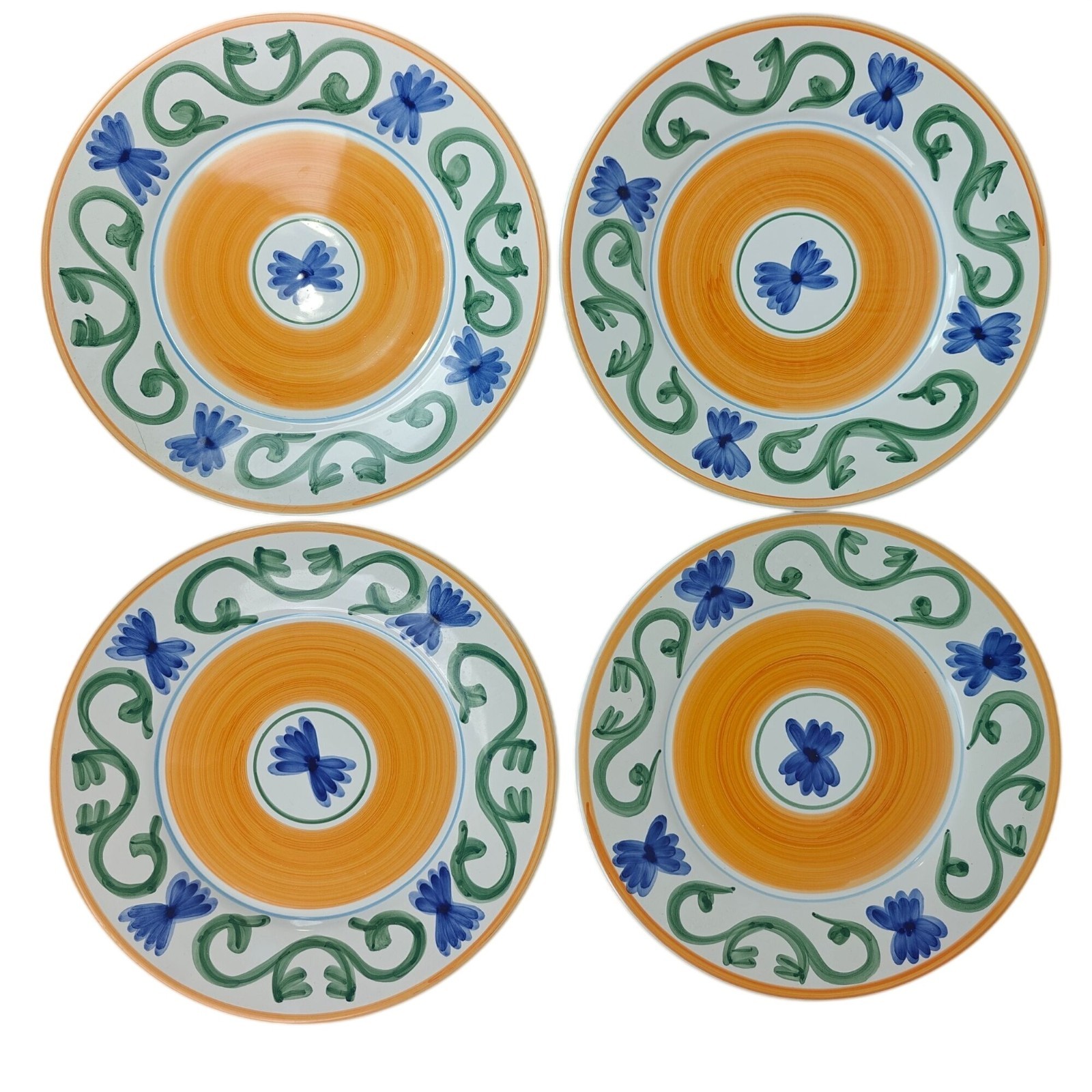 Williams-Sonoma Sunshine Ceramic Dinner Plates Set Of 4 Floral Design Italy gallery