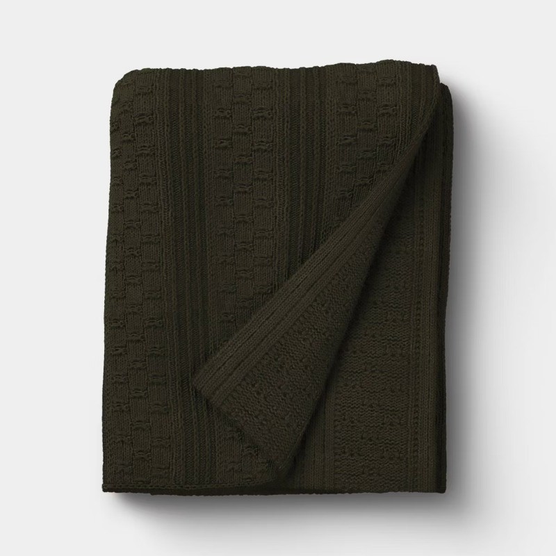 50"x60" Dimensional Knit Throw Green gallery