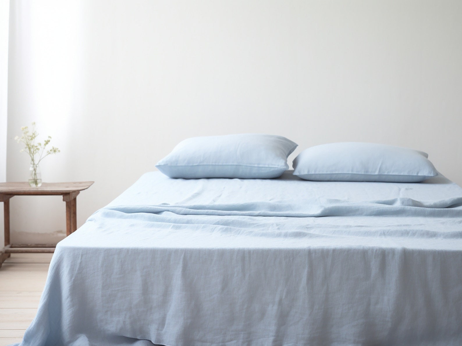 Linen Sheet Set 100% Organic Flax Linen Bed Sheets Flat Sheet with Pillowcases gallery
