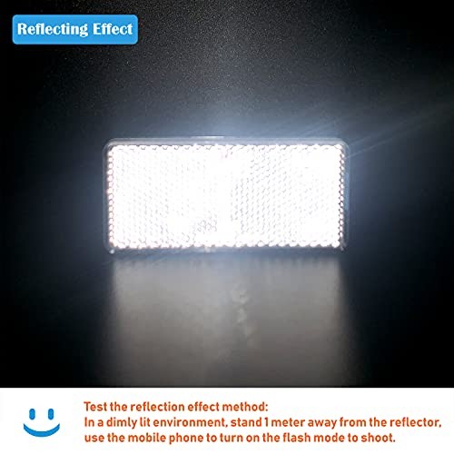 E-Mark CCC 2pcs Rectangle Reflector Self Adhesive Stick on Trailer Clear gallery
