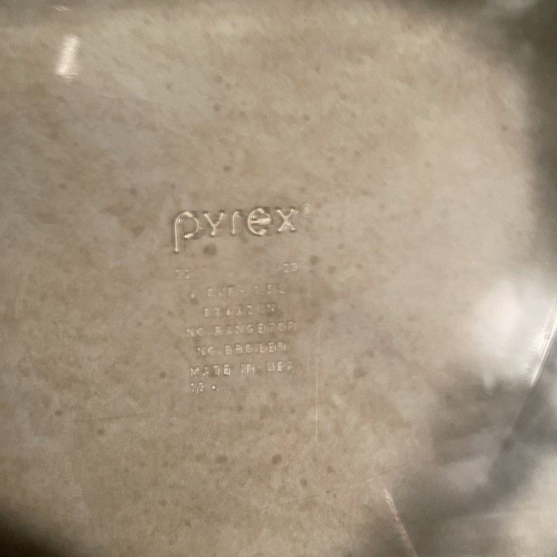 Pyrex 7211 6-Cup Rectangle Glass Dish w/ 7211-PC 6-Cup Blue Vent Lid Cover gallery