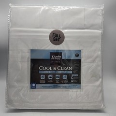 Sealy Cool & Clean Full Size Sheet Set White 6 Pc Platinum