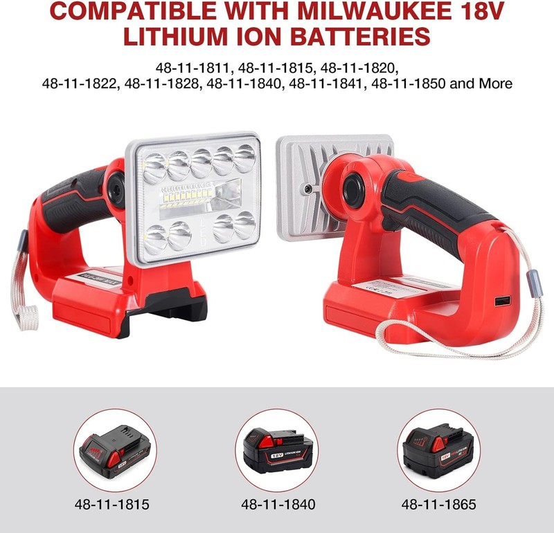 Work Light Rechargeable For Milwaukee M18 for Milwaukee Lamps Outdoor LED Light gallery