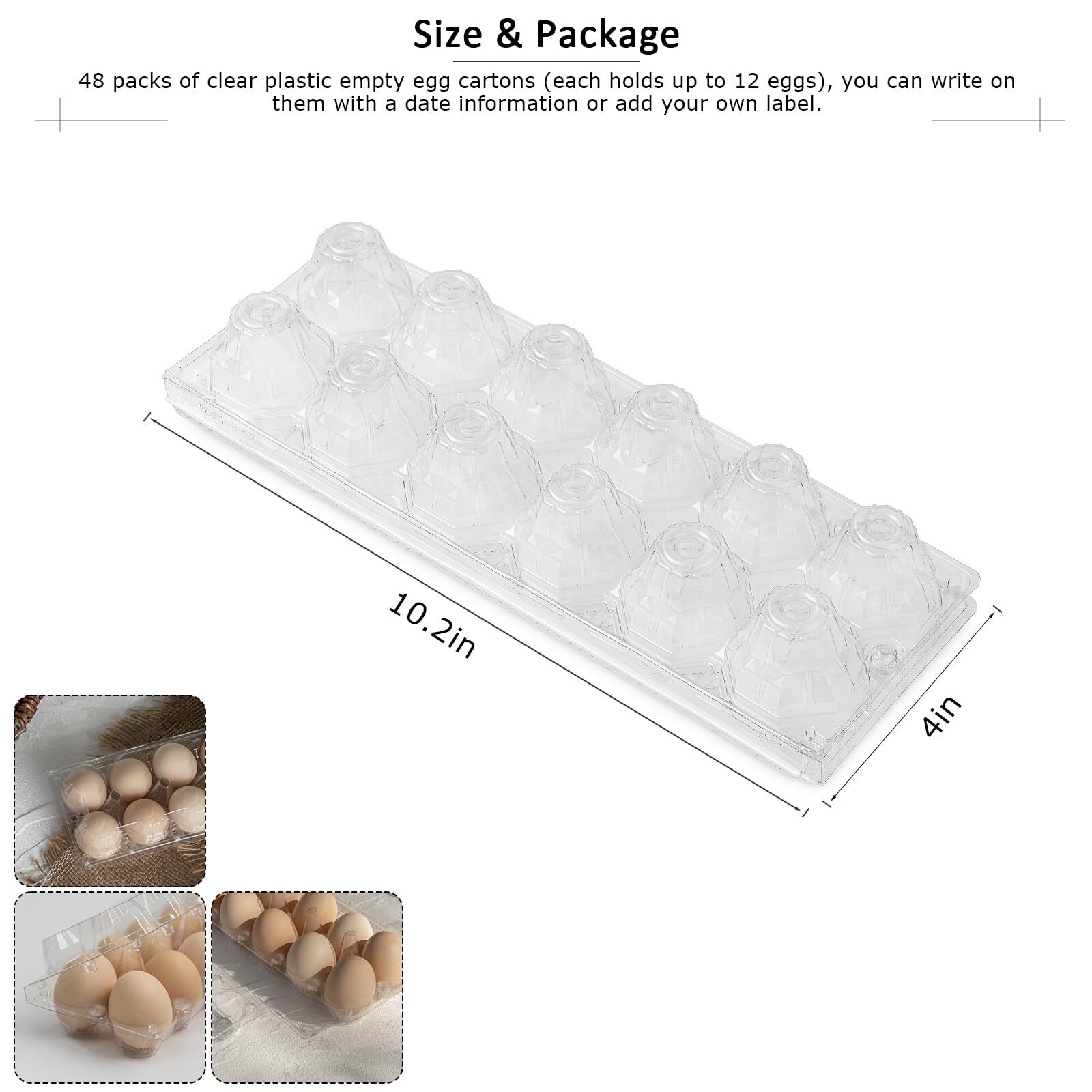 48 Pack Egg Cartons Cheap Bulk 12 Count 1 Dozen Clear Empty Chicken Egg Carto... gallery