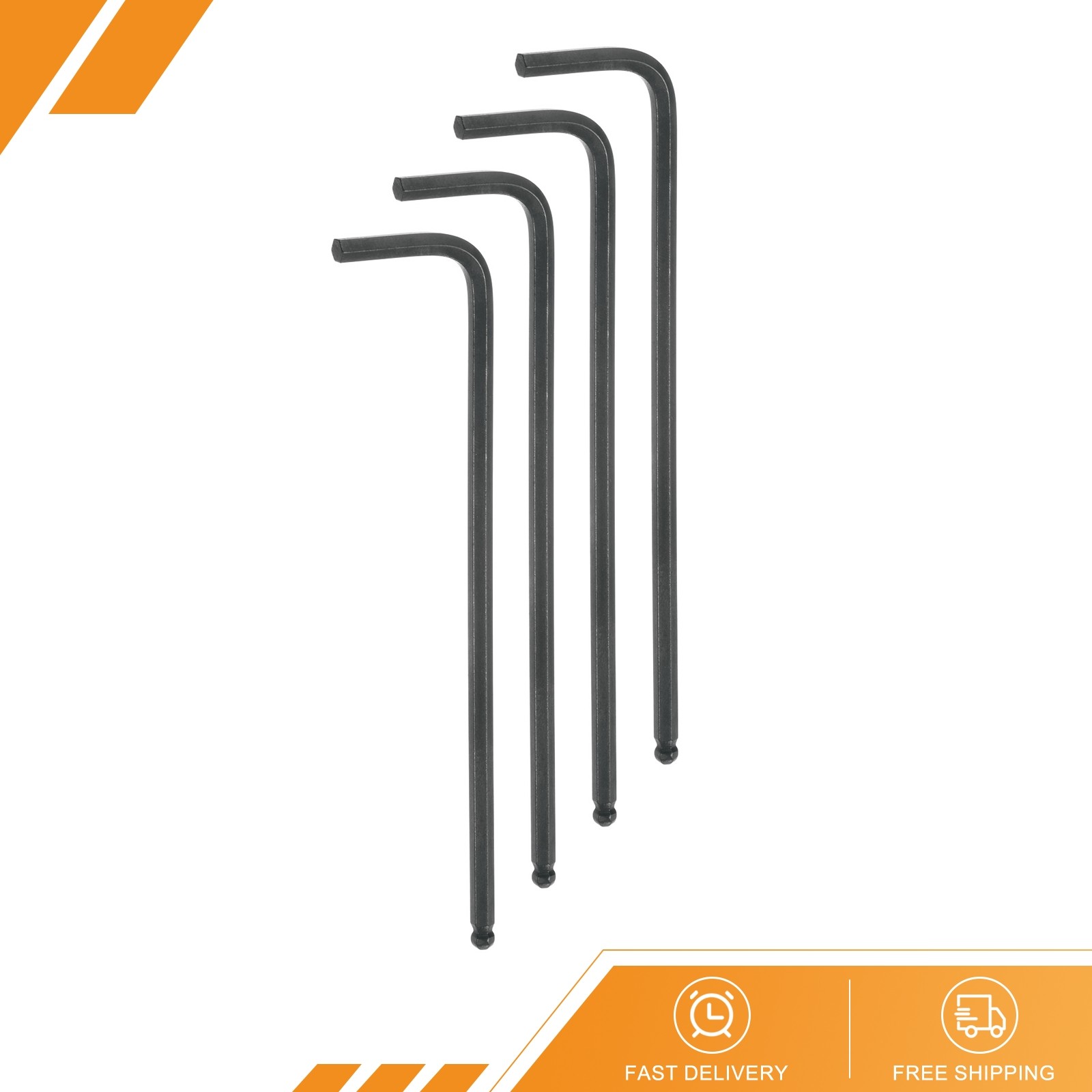 4pack Ball End Hex Key Wrench 1/8" L-Shape Long Arm Hexagon SAE Wrench Black gallery