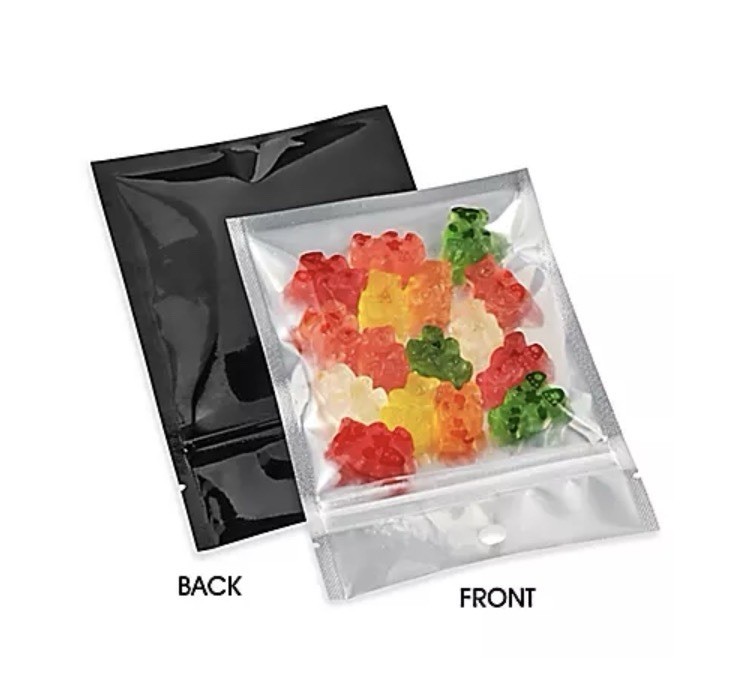 100 Clear Silver/Black Flat Barrier Pouches Resealable Zip Sealing gallery
