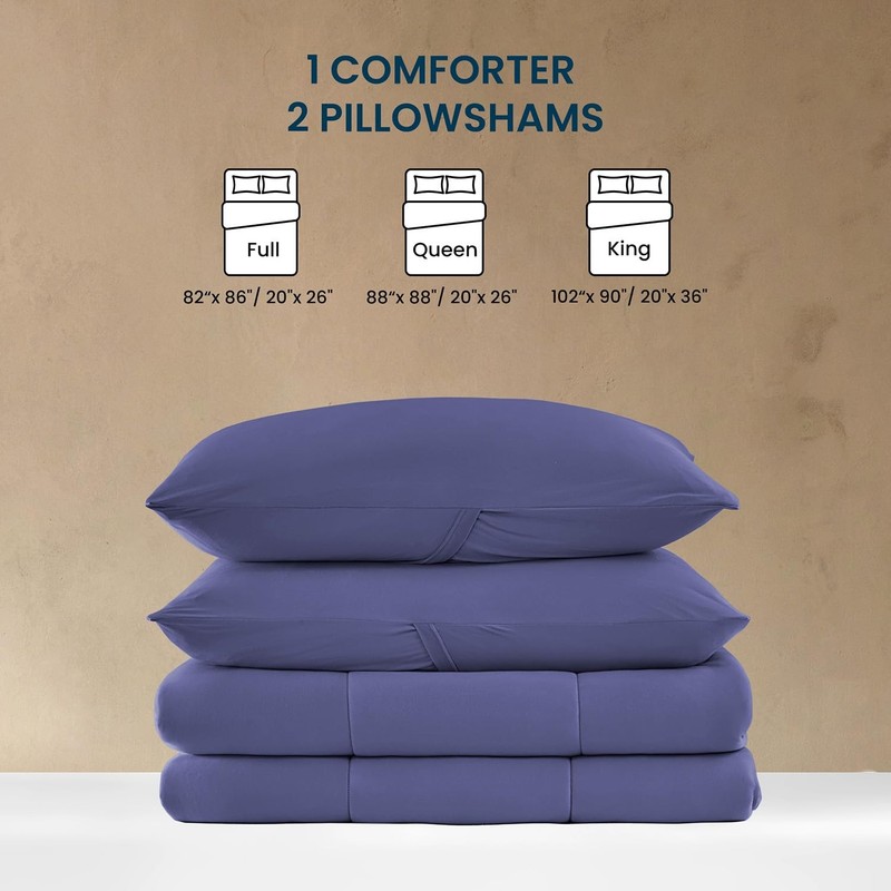 SLEEP ZONE Full Size Comforter Set, Breathable Jersey Knit Soft Duvet Insert ... gallery