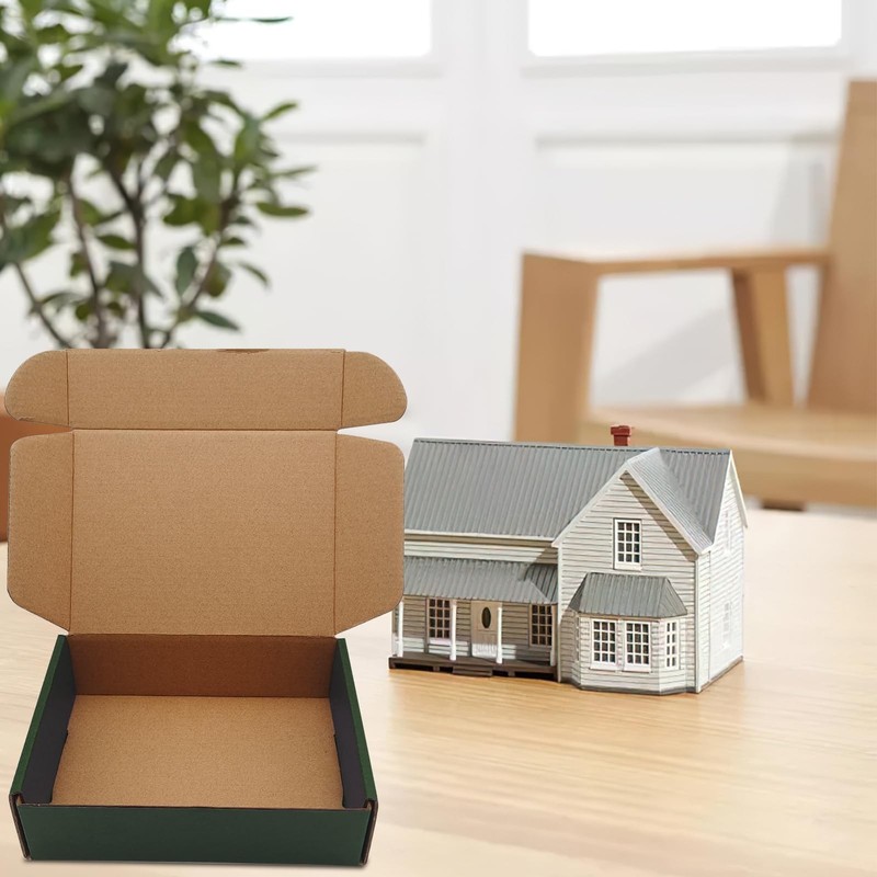 25 Pack Corrugated Packaging Box Mailers Shipping, Green Recyclable Cardboard... gallery