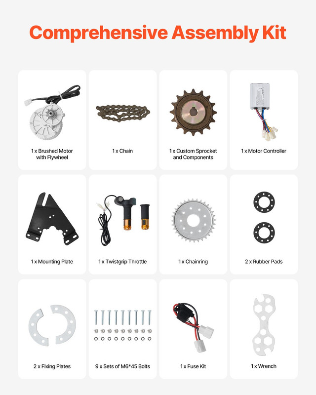 Powerful 450W Electric Brushed DC Motor Kit 36V 3000rpm with Upgraded Controller gallery