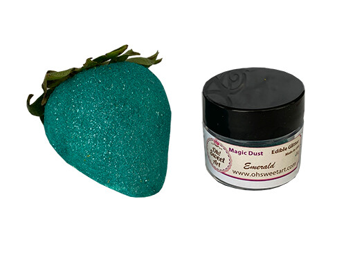 Edible Glitter dust DEEP EMERALD ( 6 grams ) Magic dust , Kosher, Gluten FDA gallery