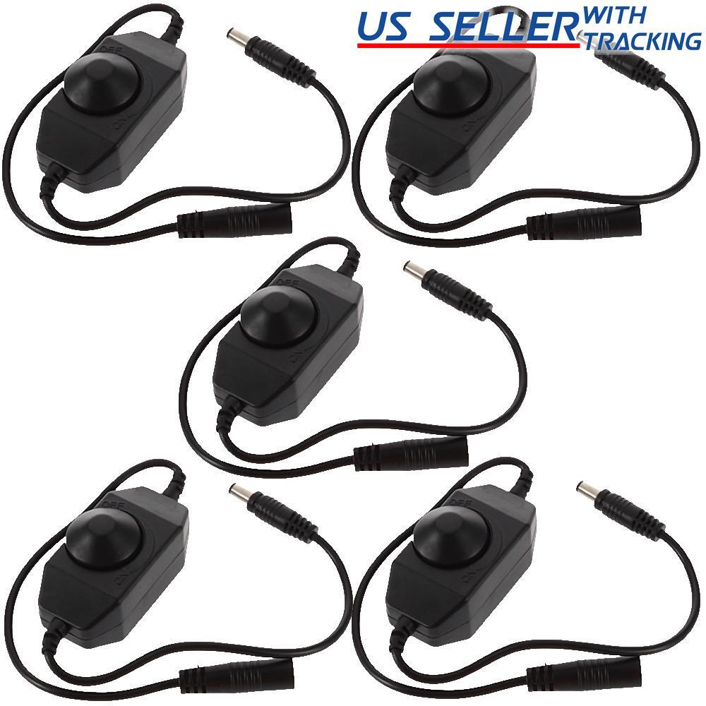 (5-pack) Inline Manual Dimmer Switch for LED Strip Light, Black 5X gallery