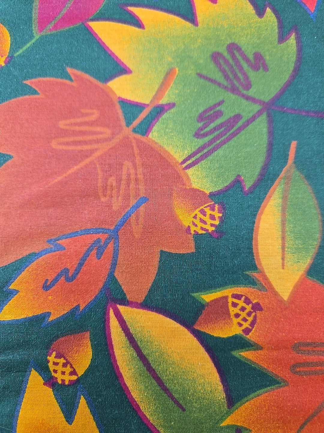 60"x103" Rectangular Tablecloth Leaf Acorn Design Heavyweight fabric gallery