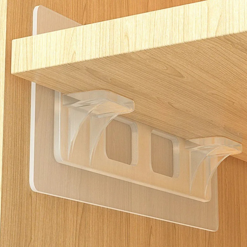 12pcs Non Marking Shelf Divider Brackets Transparent Support Holders - NEW