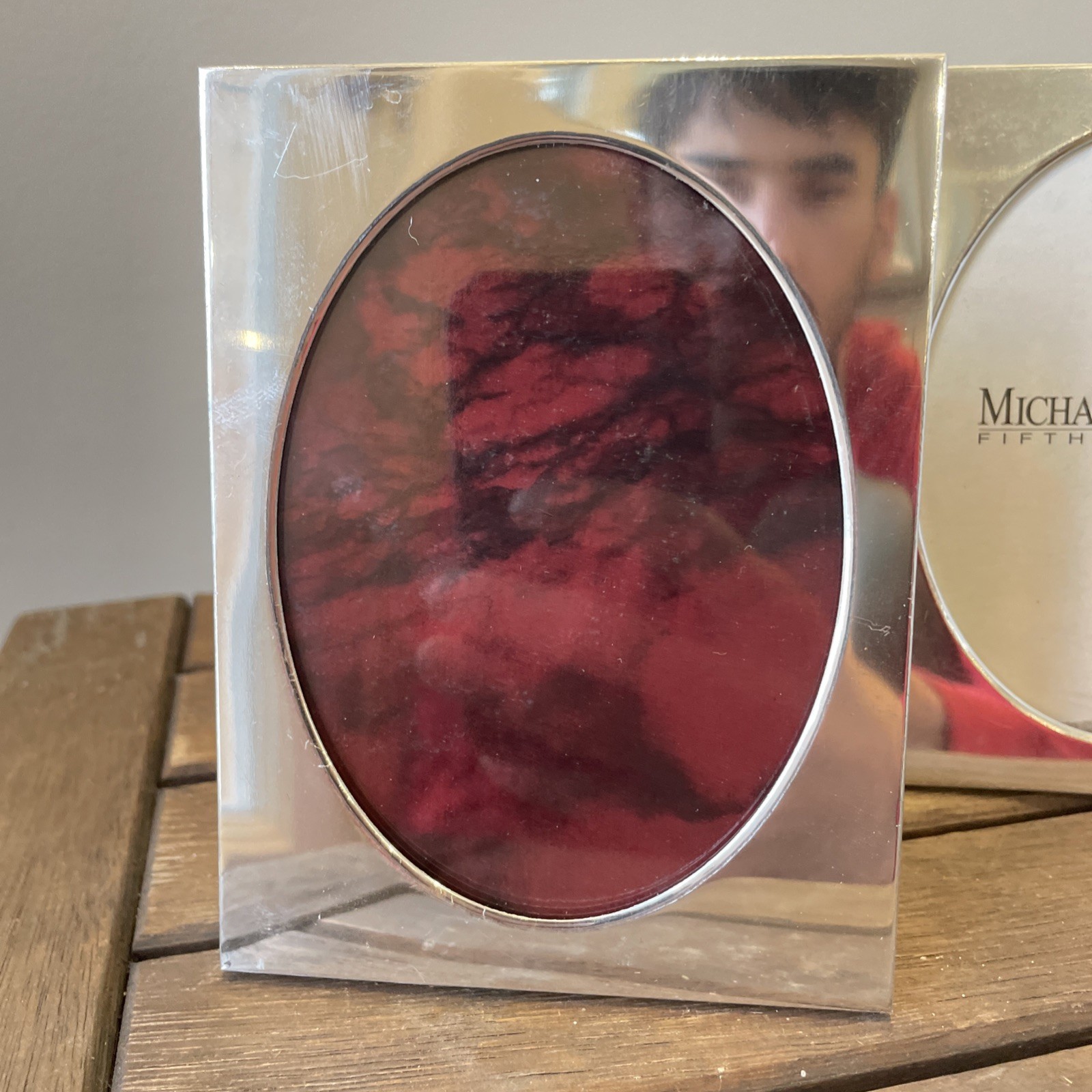 2 Silver plated Oval Picture Frame 2x3” gallery