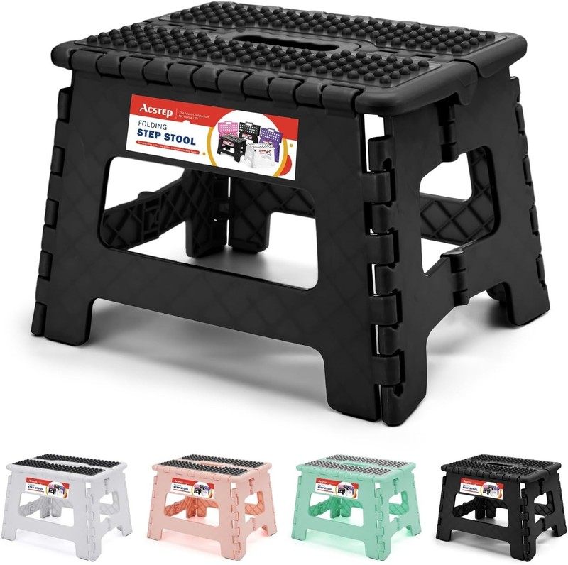 Versatile Non-Slip Folding Step Stool, 300 LB Capacity, Perfect for All Rooms gallery