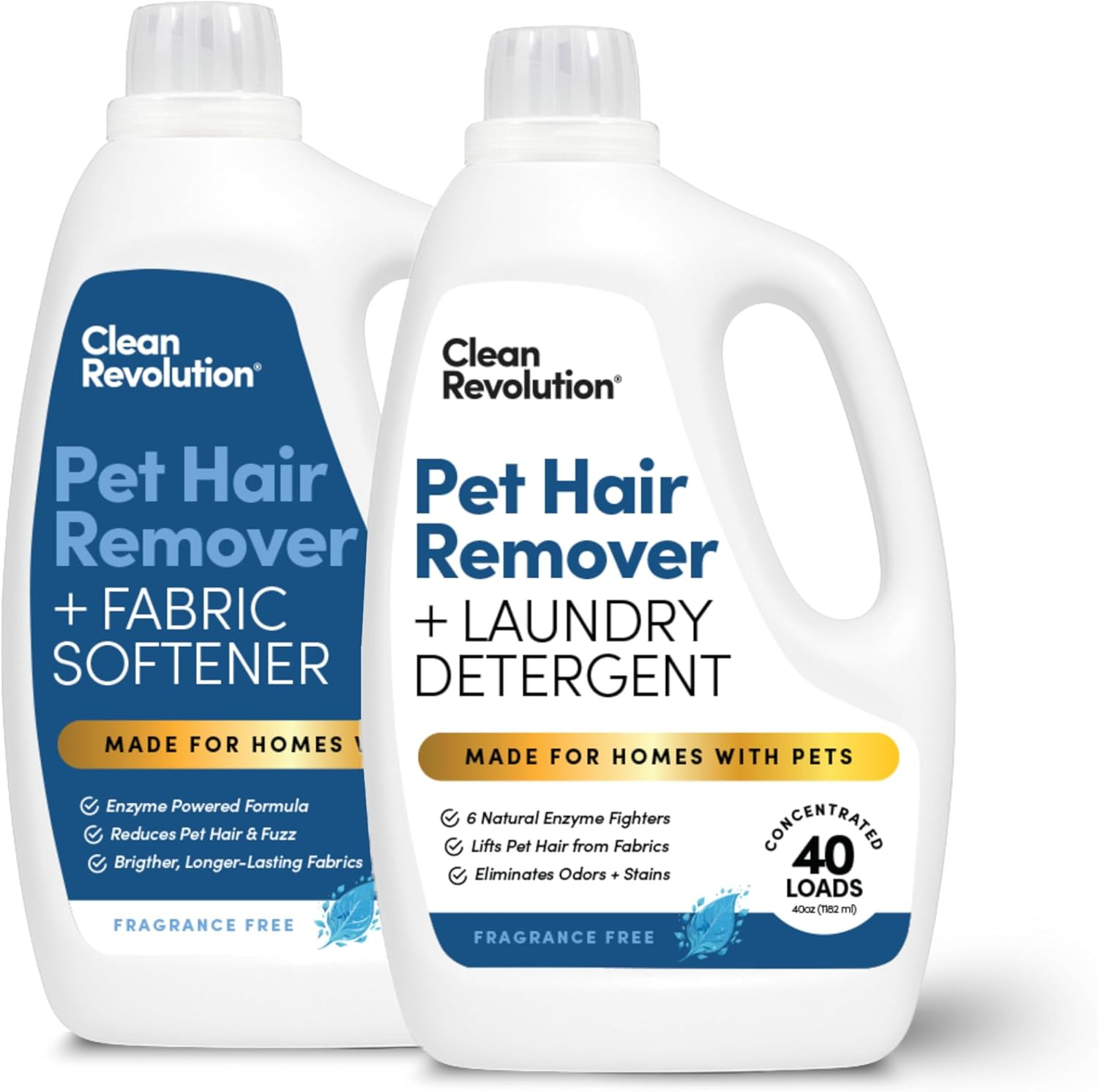 Pet Hair Remover Laundry System 2-Pack: Laundry Detergent + Fabric Softener with gallery