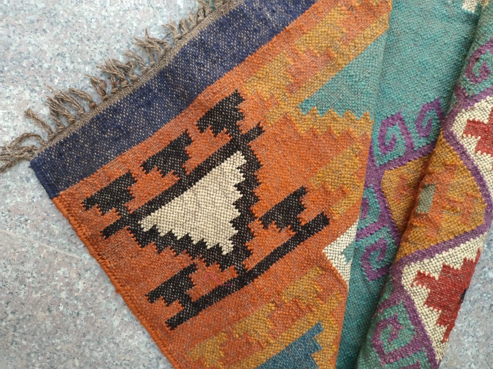 Handwoven Wool Jute Kilim Rug – Boho Area Rug, Rustic Living Room Carpet, Natura gallery