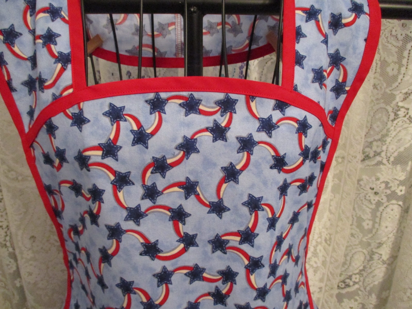 PATRIOTIC STARS HANDMADE PLUS SIZE BIB APRON gallery