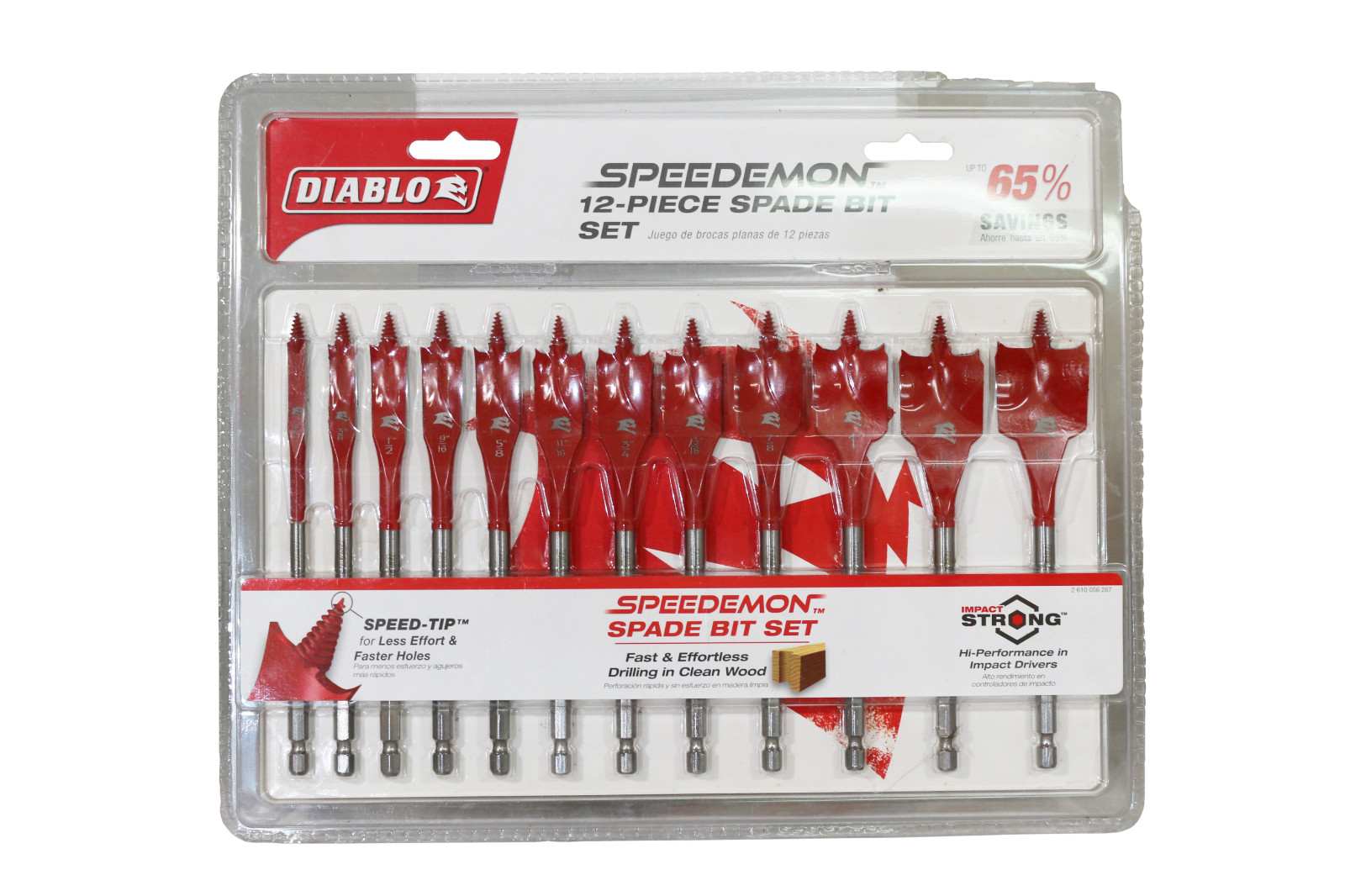 Diablo Tools DSP2950-S12 Spade Drill Bit Set (12-Piece) Red Speed Tip_New gallery