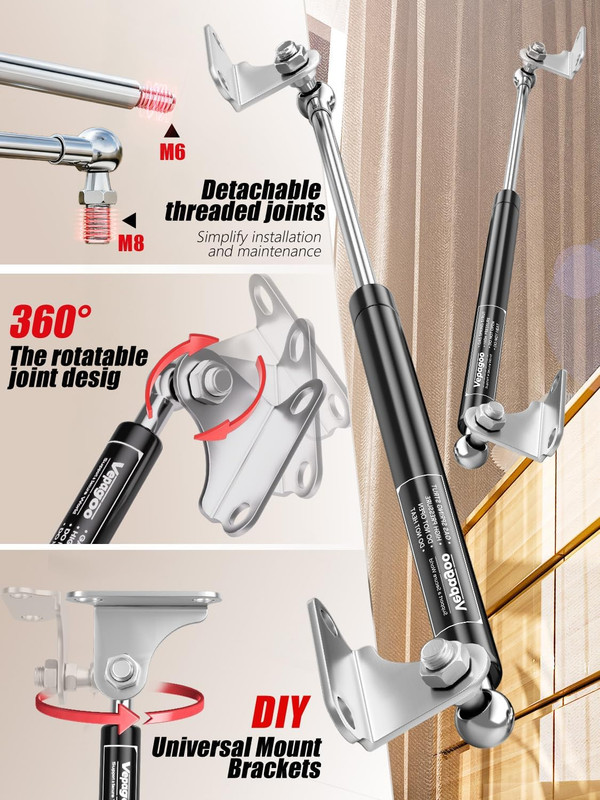 2 Pack Soft Close Gas Struts 15 Inch - 67Lb/300N Heavy Lid Lift Support for Tool gallery
