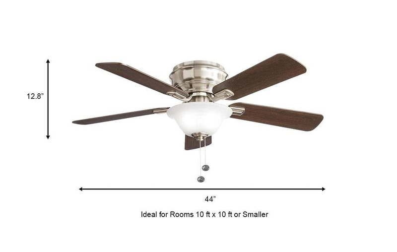 Ceiling Fan & Light 44" Hampton Bay Hawkins LED Brushed Nickel 5 Blade 3 Speed gallery