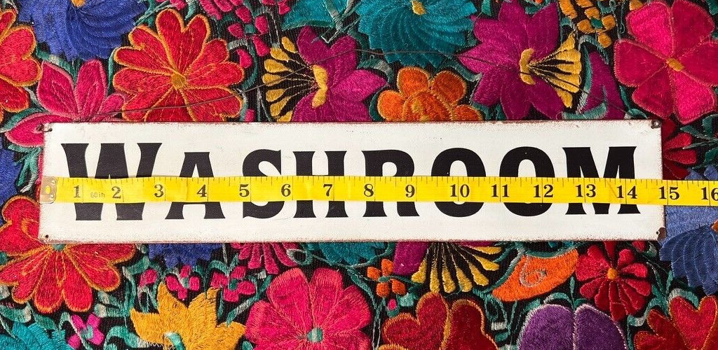 WASHROOM Vintage Look 15" x 3" Rustic Metal Sign Chic Retro gallery