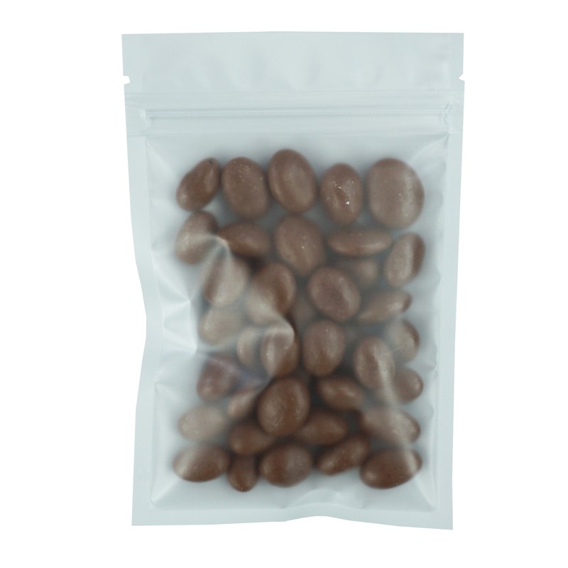 White Poly Plastic Zipper Bags with Window Candy Packaging Bags Heat Sealing gallery
