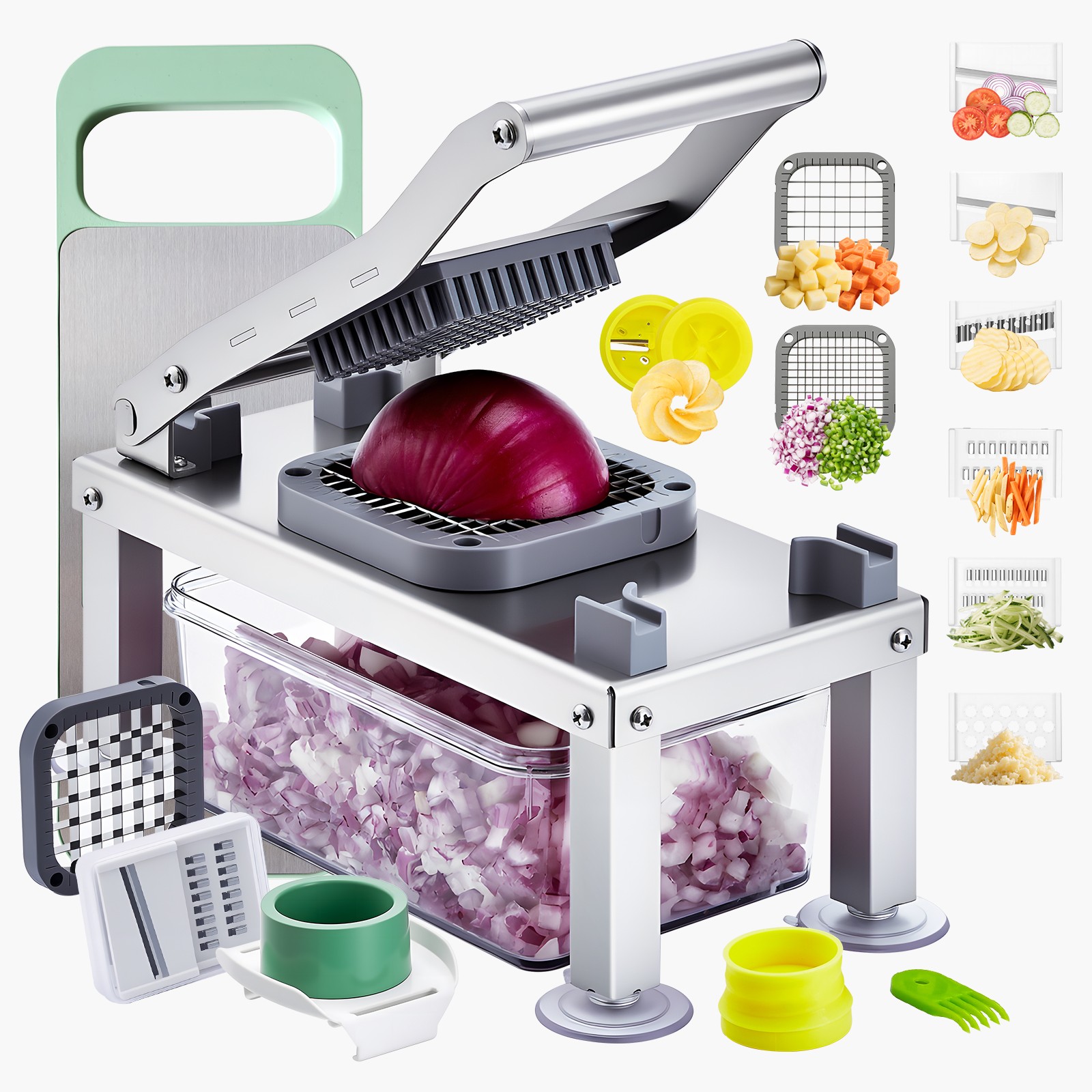 VEVOR Vegetable Chopper Mandoline Slicer All-in-1 Food Veggie Cutter 9 Blades gallery