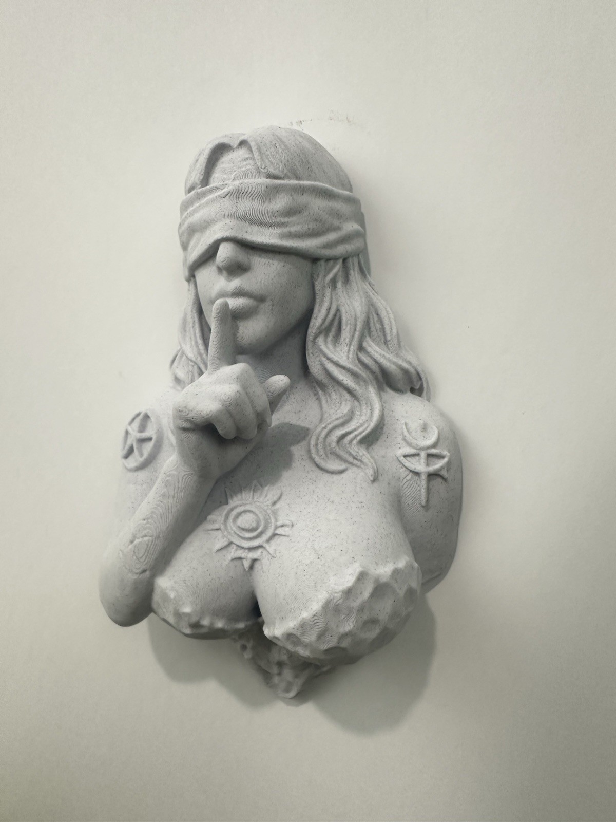 Mystical Blindfolded Oracle Wall Sculpture Gothic Occult Decor Woman Wall Art 9” gallery