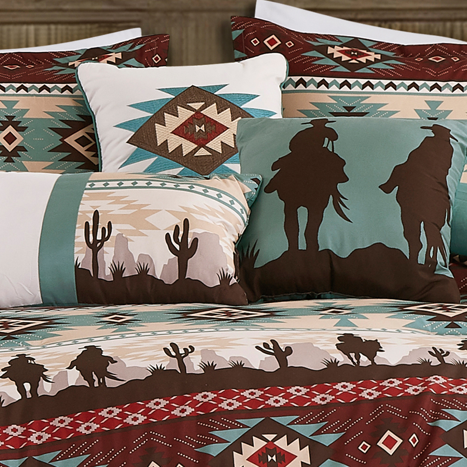 Chezmoi Collection Dune 7-Piece Southwestern Cowboys Aztec Printed Comforter Set gallery