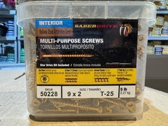 Star Drive Multi-Purpose Construction Screws, 5lb, Approx. 680 Pieces – #9 x 2
