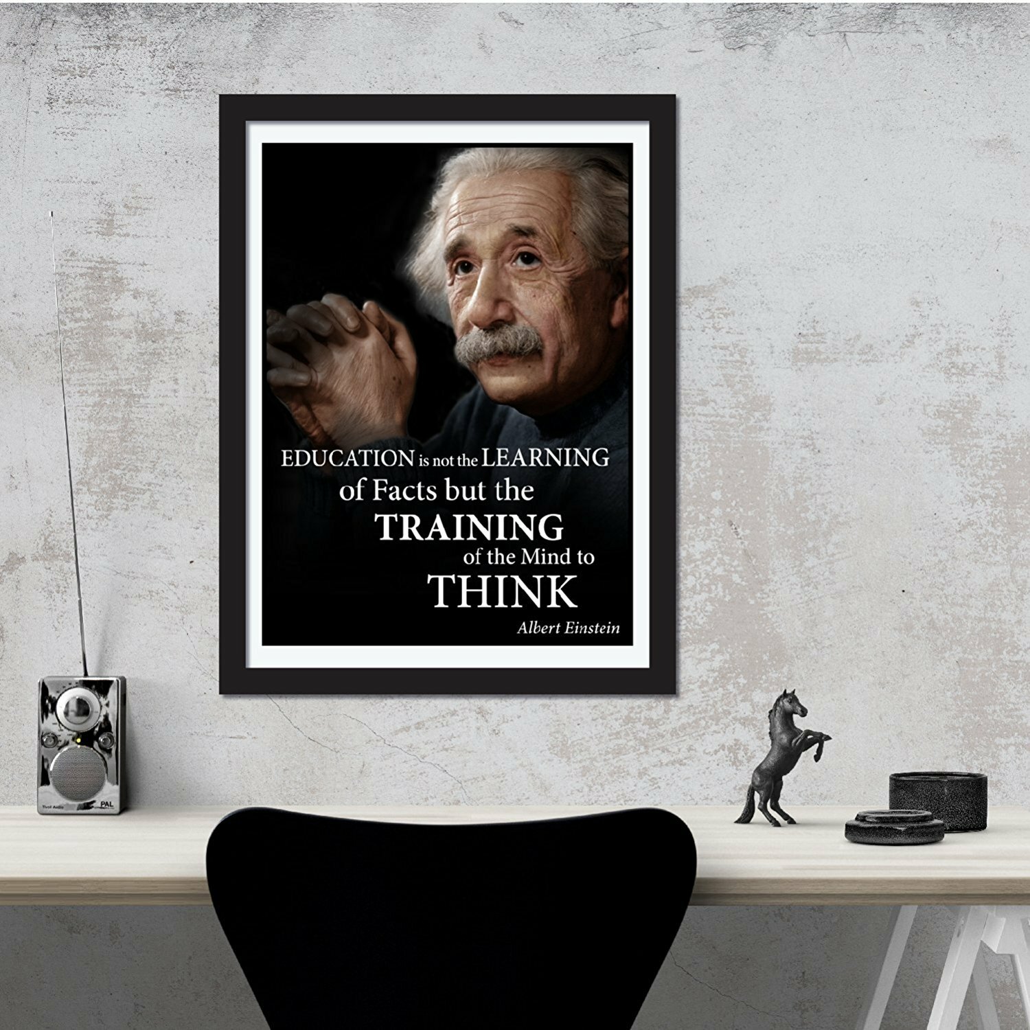 Albert Einstein education portrait poster quote print wall art gallery