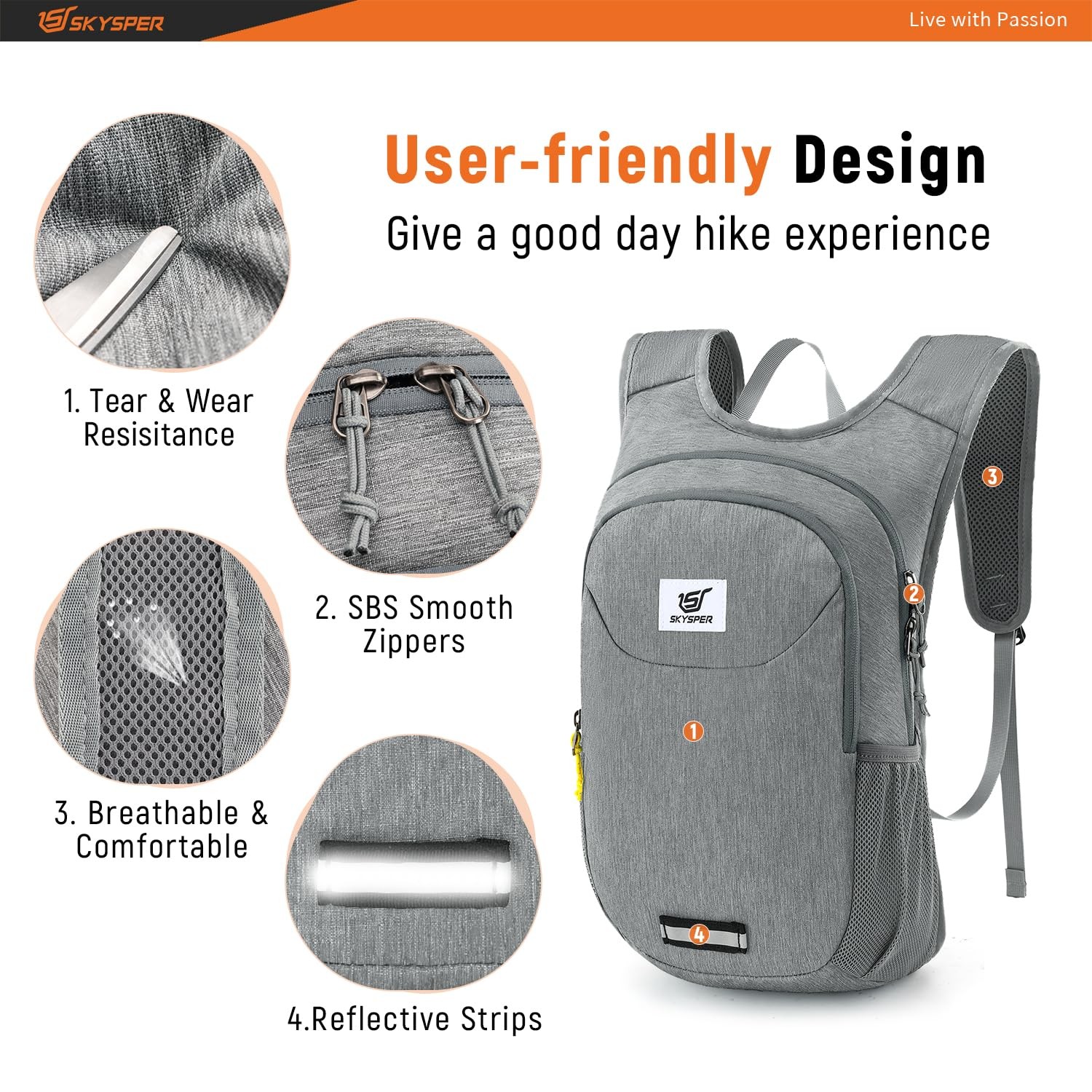 Small Hiking Backpack 10L Packable Lightweight Back Pack Foldable Travel Dayp... 4