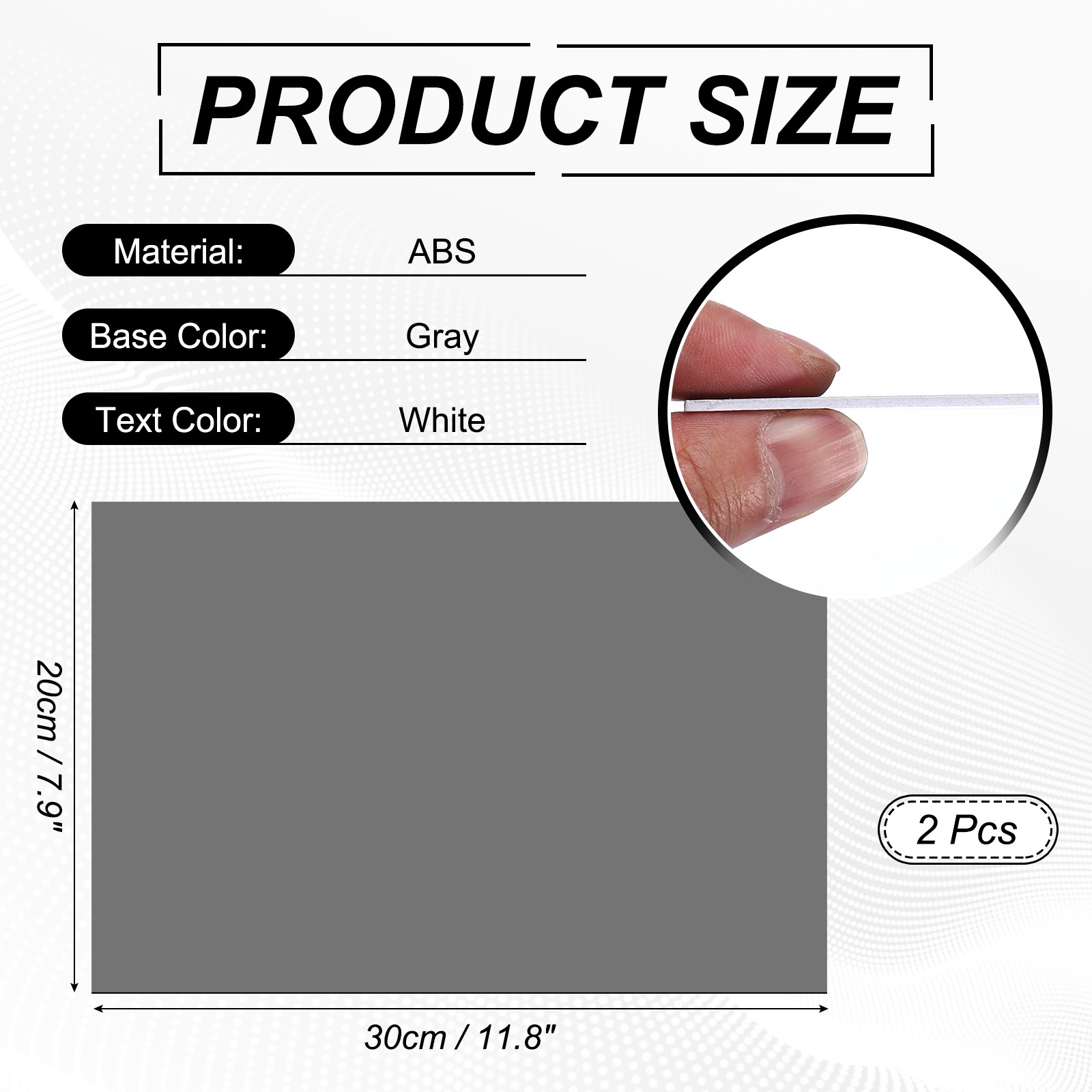 2Pcs 11.8x7.9" Double Color ABS Laser Engraving Sheet, Gray/White gallery