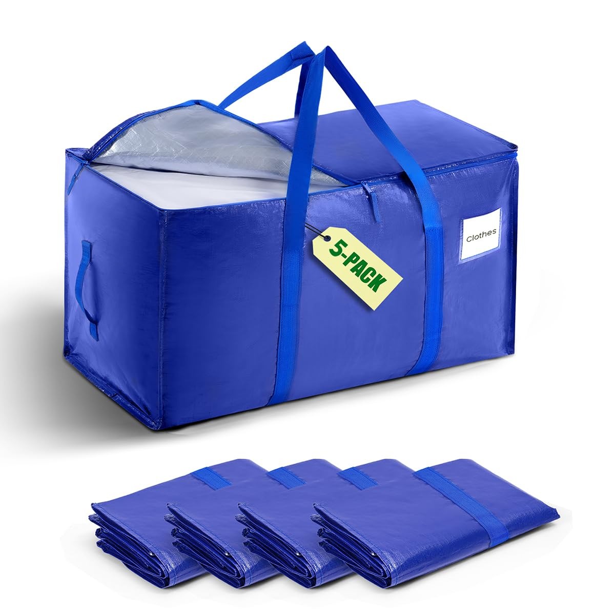 5pack Moving Bags With Carrying Handles And Zipper Heavy Duty Space Saving Bags gallery
