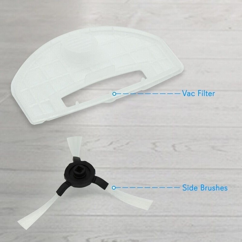 Pure Clean` Robot Vacuum Replacement - 4 Rotating Side Brush & 2 Dustbin Filter gallery