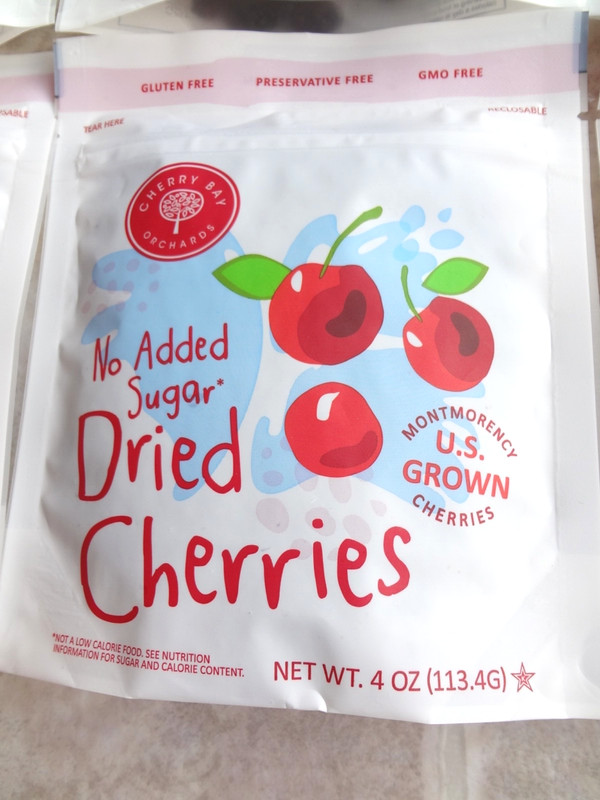 Cherry Bay Orchards No-Added-Sugar Dried Montmorency Cherries 4 oz each (6 bags) gallery