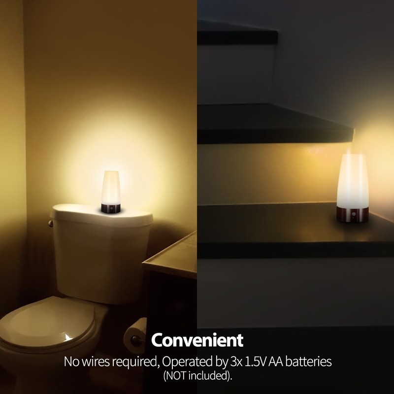 Betus Motion Sensor Night Light - Retro Bedside Table Desk Lamp 2 Sensored Modes gallery