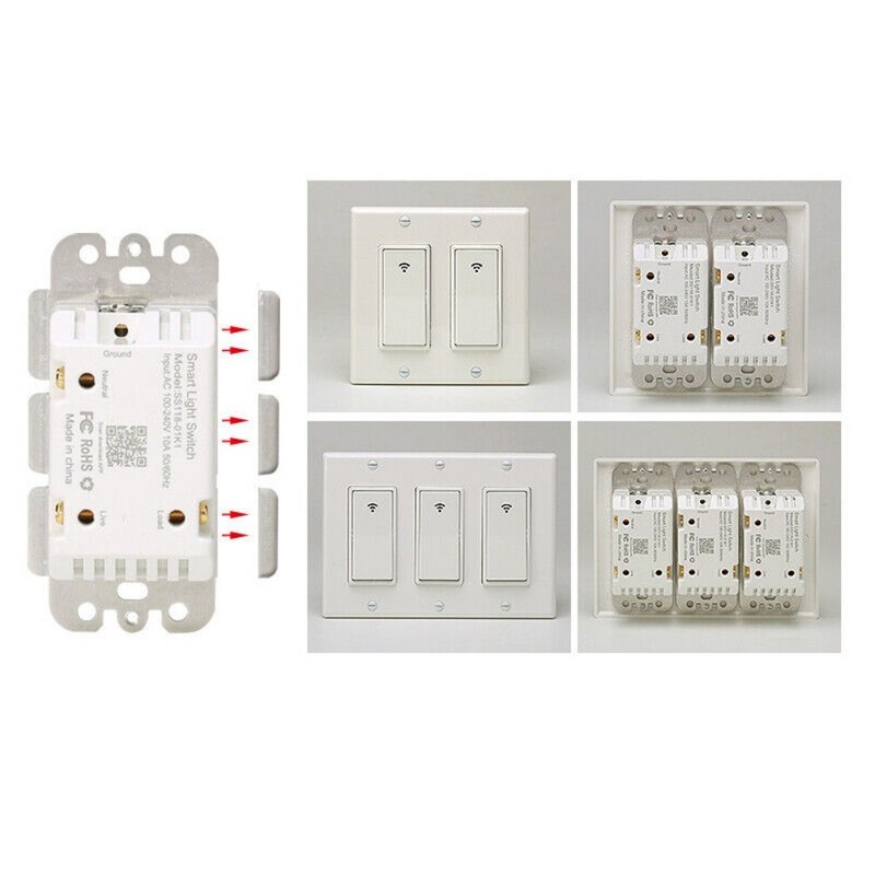 WiFi Smart Switch Wall Light Switch 1/2/3 Gang for Amazon Alexa Google IFTTT gallery