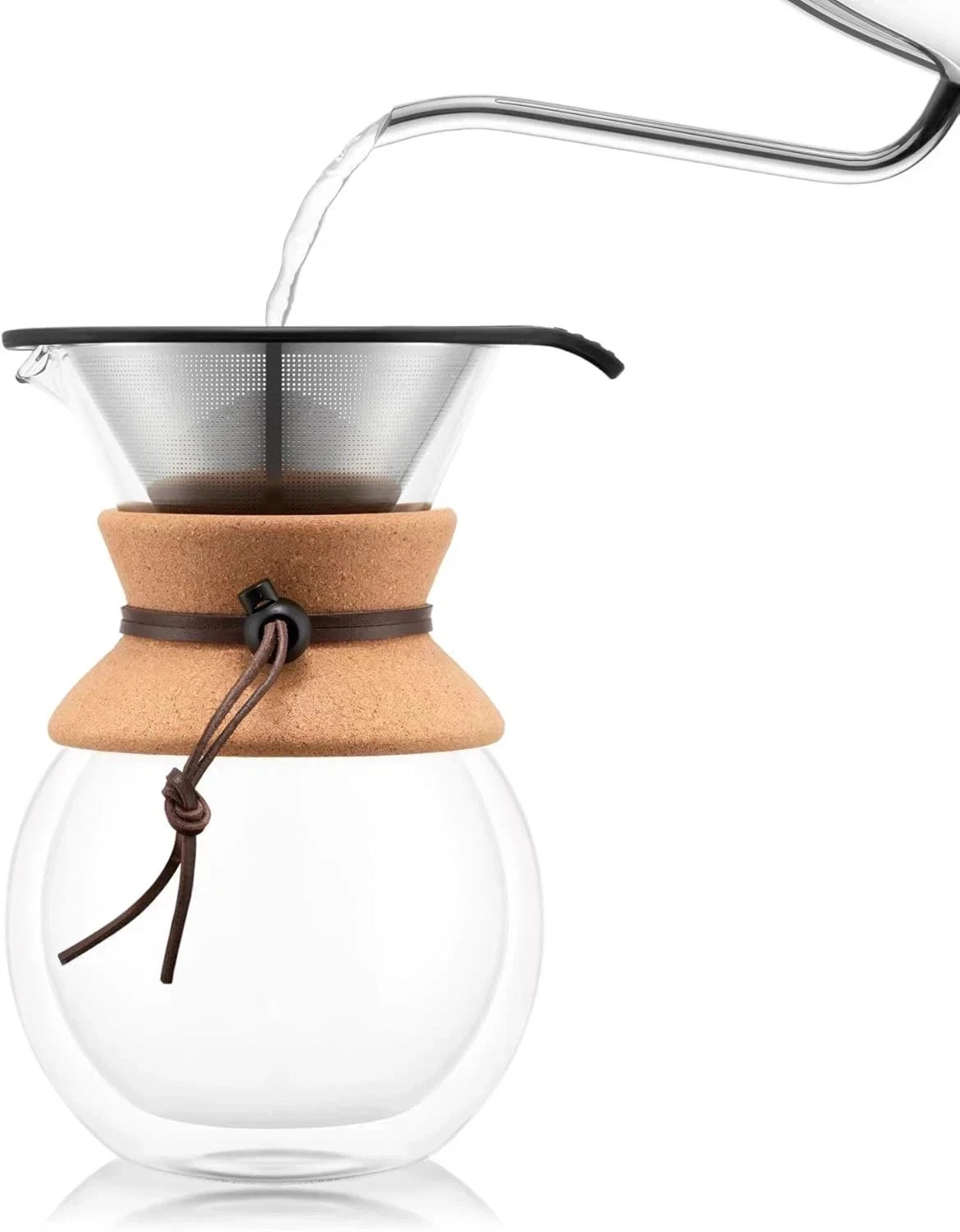 NEW Bodum Pour Over 4 Cup Coffee Maker Perm Reusable Stainless Mesh Filter 17Oz gallery