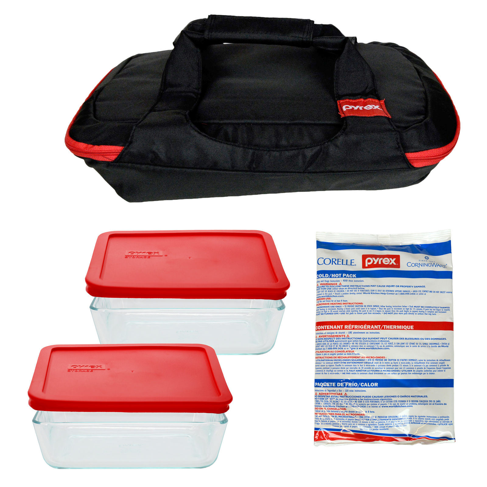Pyrex Portables™ 6-Piece Tote Bundle with Glass Dishes, Lids and Hot/Cold Packs gallery