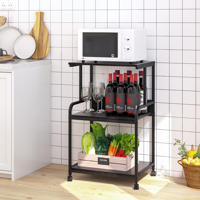 Printer Stand with Storage Shelf,3 Tier Printer Cart with Wheels,Mobile Print... gallery
