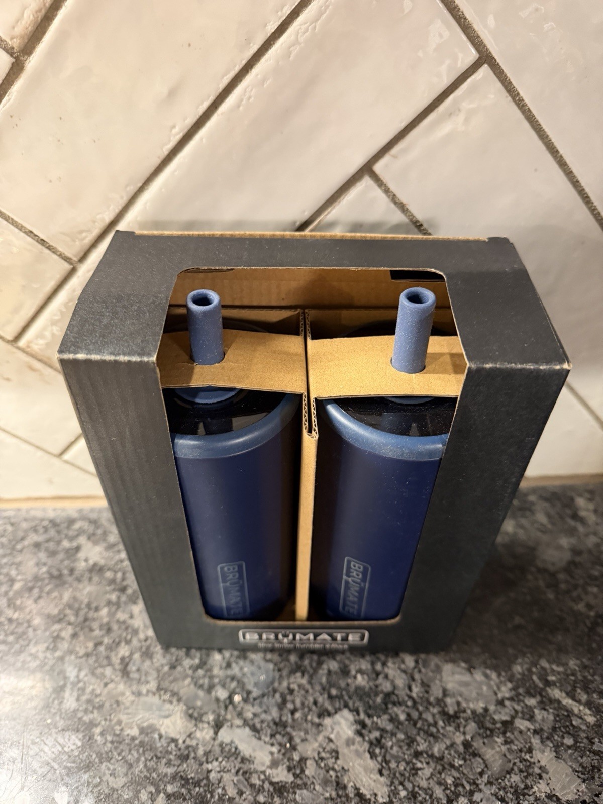 Brumate 12oz Triple-Insulated Straw Tumbler 2-Pack Matte Navy Blue BevGuard NEW gallery