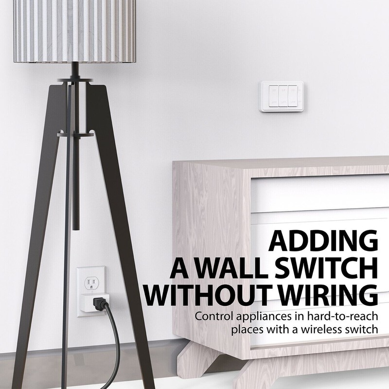 Wireless Remote Control 3 Outlet Plug On OFF Electrical Grounded Wall Switch gallery