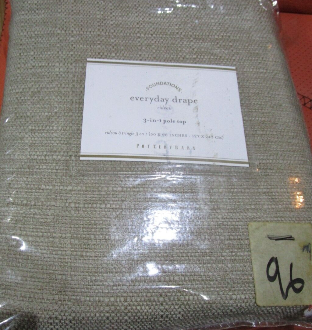 1 Pottery Barn Everyday drape panel curtain 50 X 96 New in package gallery