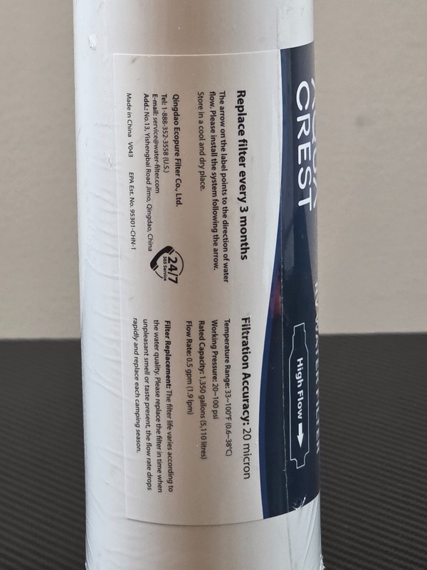 Aqua Crest RV Inline Water Filter NSF Certified Camping Marine Garden Hose gallery