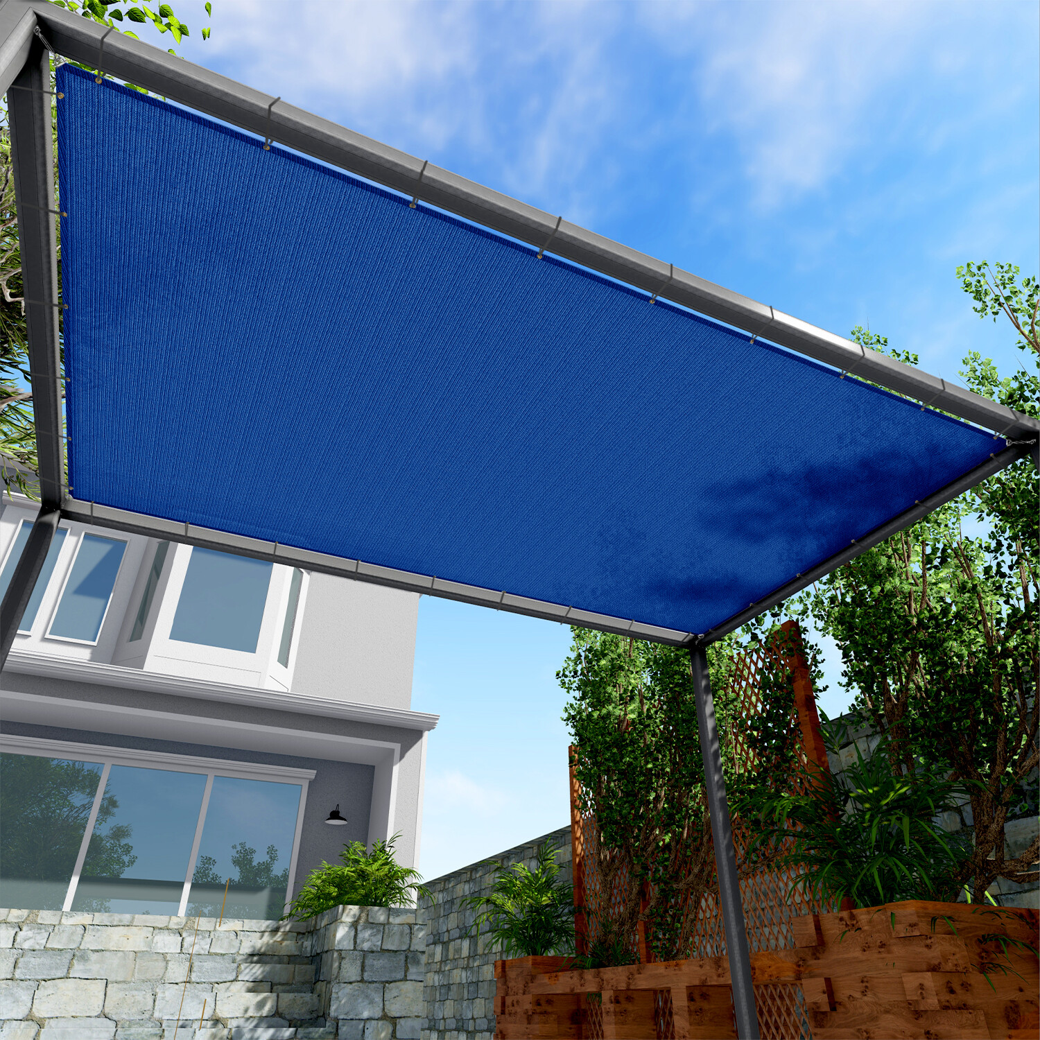 6FT Outdoor Straight Edge Sun Shade Sail Breathable UV Blocker Patio Pool Cover gallery