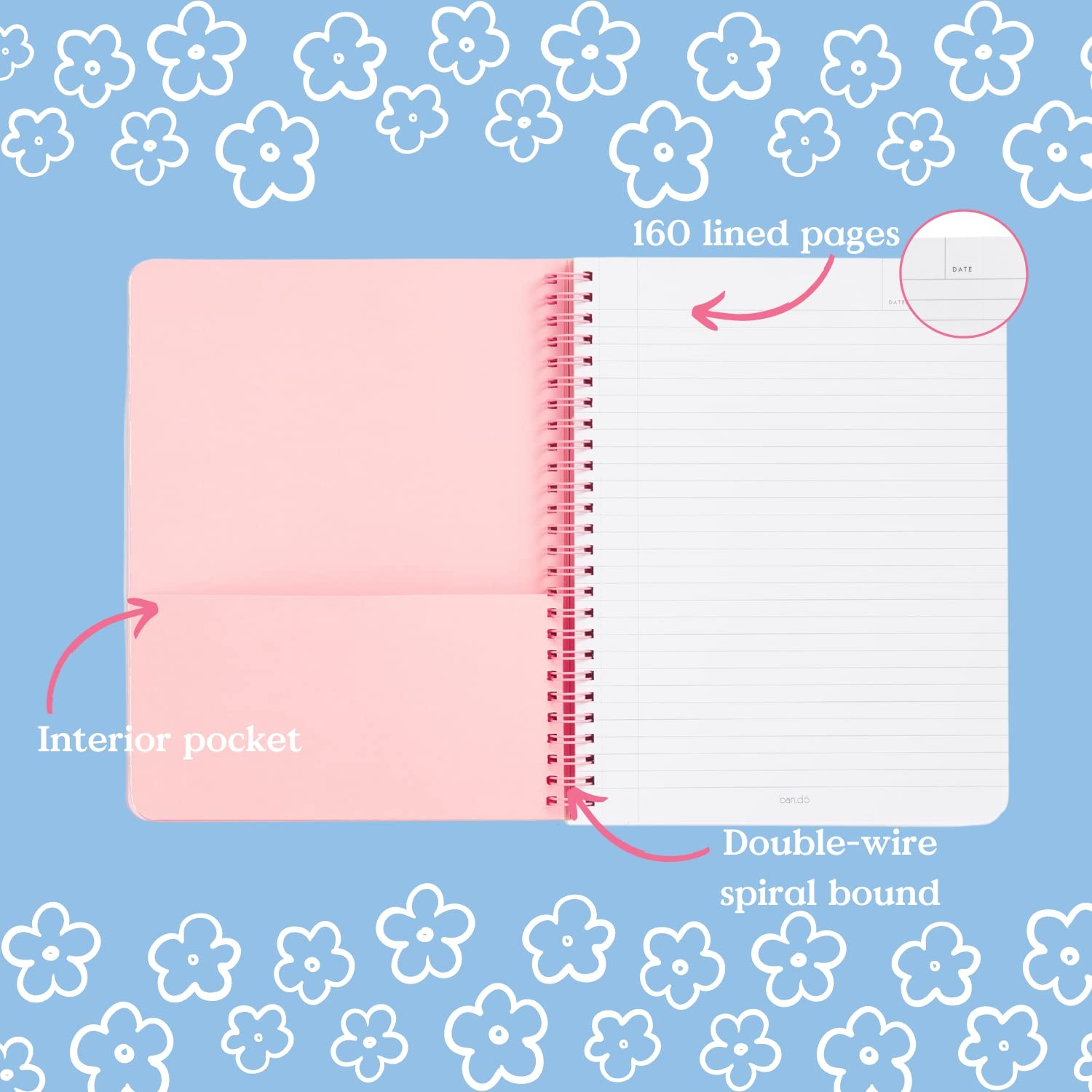 ban.do Rough Draft Mini Spiral Notebook, 9" x 7" with S, I Am Very Busy gallery