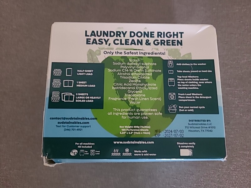 Eco Friendly Laundry Detergent Sheets 100 sheets 200 loads - Plant based Free... gallery