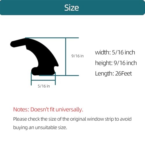 RV Rubber Window Seal, Windshield Weather Stripping for (5/16";9/16") gallery